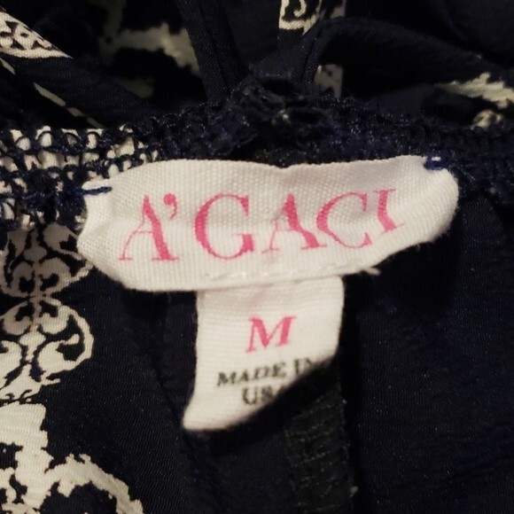 A'GACI Navy Print Strappy Romper size M - Picture 7 of 8
